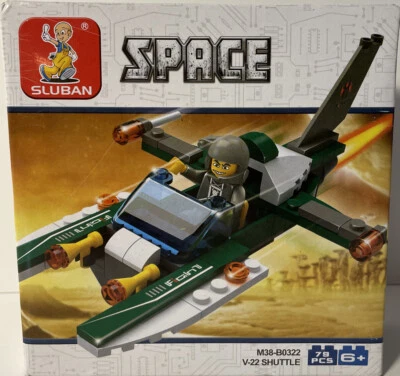 Sluban Space  V-22 Shuttle 79 Pcs Toy Kit W Character  M38-B0322 NEW - Image 1 of 2