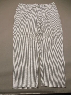 Pantalones chinos cortos MERONA talla 12 para mujer a rayas 100 % algodón cremallera bolsillos mosca 345 Foto 1 de 4