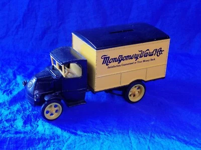 ERTL 1926 MACK BULL DOG DELIVERY TRUCK Montgomery Ward & Co. Diecast Bank  - Image 1 of 4