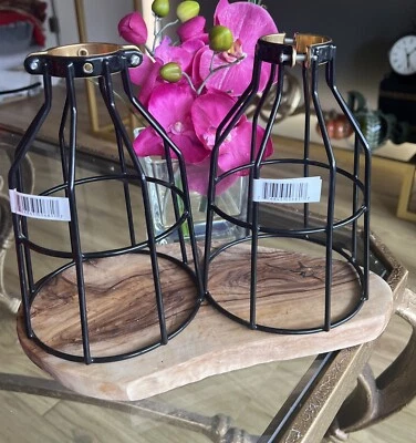 Protector de bombilla de metal lámpara jaula bombilla cubiertas soporte vintage estilo industrial  Foto 1 de 4