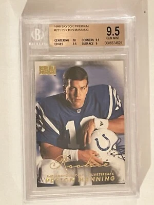 1998 年 Peyton Manning 新秀 Skybox Premium #231 BGS 9.5 带 10 Sub — 第 1/3 张图片
