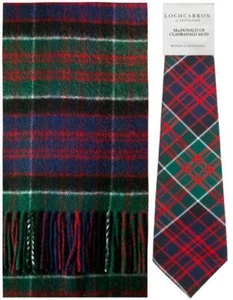 MacDonald of Clanranald Moderno Tartán Lana Cepillo Bufanda y Corbata Conjunto de Regalo - Imagen 1 de 1
