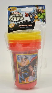 *Lot of 10 x 3 Pack Marvel Superhero Squad 10oz Reusable Cups / 30 CUPS TOTAL~ - Picture 1 of 1