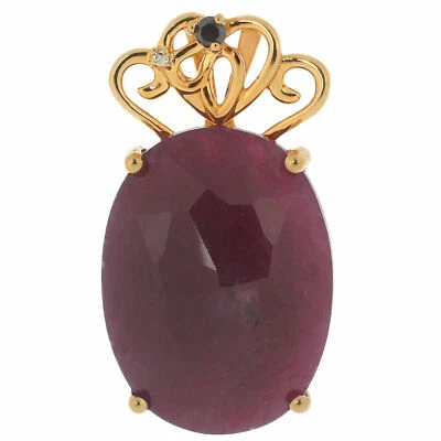 Anhänger echt Silber 925 Sterling vergoldet gold Rubin Saphir Diamant 2,75 cm - Bild 1 von 4