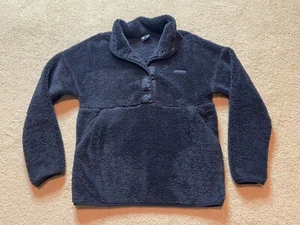 Womens Spyder Soft Plush Teddy Sherpa Fleece Lightweight Pullover Jacket Black M - Picture 1 of 4