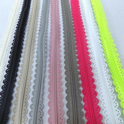 24" Fancy Lace Edge Zip Zippers Closure - Dress Sewing DIY Bag Craft Decor 60cm - Image 1 of 4