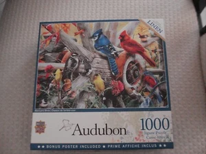 MASTER PIECES AUDUBON 1000 PIECE PUZZLE-BACKYARD BIRDS w/poster complete - Picture 1 of 6