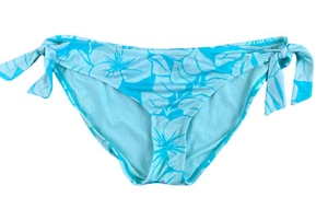 Jag Women's Teal Blue Green Floral Bikini Bottoms  Side Ties Swimwear Sz L NWOT - Picture 1 of 9