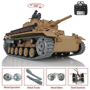 Henglong 1:16 Maßstab 7.0 Aufgerüstet Deutscher Panzer III H RTR RC Panzer 3849 - Bild 1 von 12