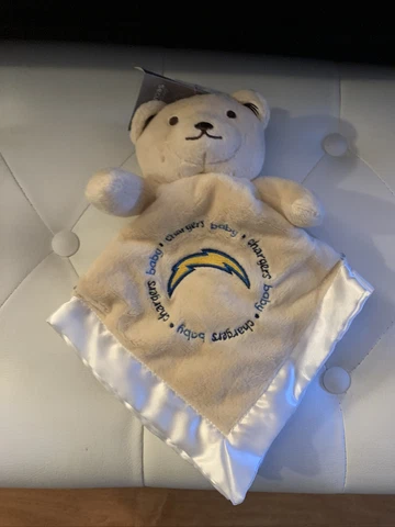 Los Angeles Chargers Security Blanket Bear Tan Great Baby Shower Gift NWT Cover