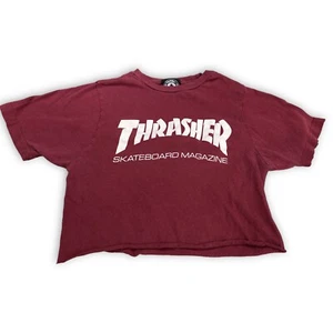 Thrasher Magazine Women's XS Spell Out Logo Crop Top Skateboarding T-Shirt - Picture 1 of 3