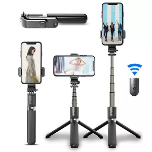 360° Selfie Stick Tripod Remote Desktop Stand Holder For iPhone 13 12 11 XS Max - Picture 1 of 12