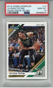2019 PANINI DONRUSS PRESS PROOF SILVER #14 JAYSON TATUM CELTICS PSA 10 LOW POP 5 - Picture 1 of 2