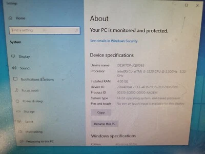 Dell OptiPlex 3010 Intel i3-3220 @ 3.30GHz 4GB RAM 500GB HDD Windows 10 Pro  - Image 1 of 4