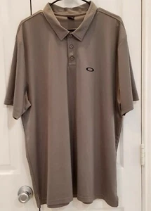 OAKLEY Mens Athletic 2XL XXL Embroidered REGULAR FIT Golf Polo Gray Shirt - Picture 1 of 6