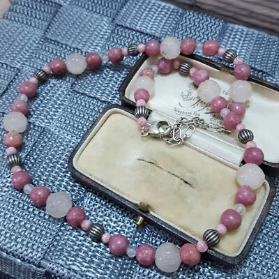Collar Carolyn Pollack Plata de Ley 925, Rodocrosita Rosa y Cuarzo Rosa Foto 1 de 4