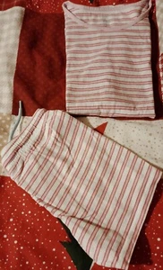 Mädchen Schlafanzug Shorty kurz Gr.134/140 rosa weiß gestreift - Bild 1 von 4