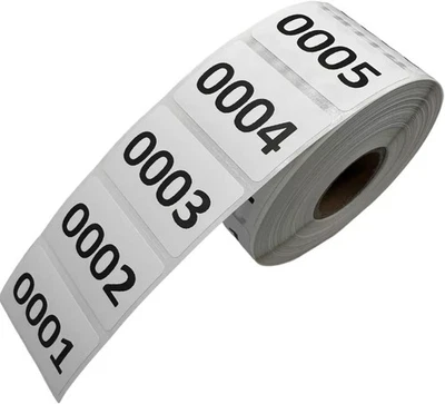 1000 Numbered Labels 2x1 Roll Consecutive Stickers Inventory Tags Sequential - Image 1 of 4