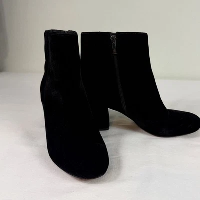 Franco Sarto L-Jubilee Botines Terciopelo Negro Tacón Bloque Para Mujer Talla 8.5M Foto 1 de 4