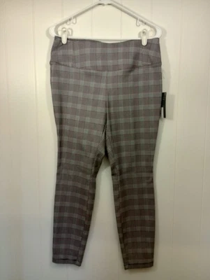 Nuevos Pantalones Worthington Talla 10P Ajustados Elastizados Gris Rosa Banda Ancha a Cuadros Nuevos con Etiquetas Foto 1 de 4
