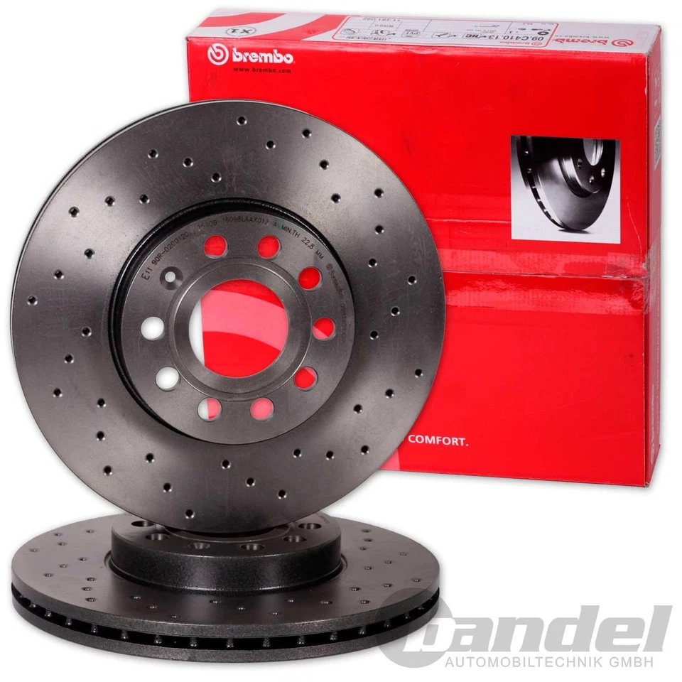 BREMBO Perforado Discos de Freno Deportivos Delant. para Audi A3 Seat Leon VW - Imagen 1 de 1