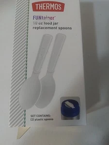 Thermos Funtainer Food Jar Replacement Spoons -White 2x Ships Fast - Picture 1 of 2
