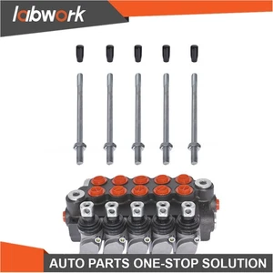 Labwork 5 Spool Hydraulic Monoblock Double Acting Control Valve 11GPM SAE Ports - Picture 1 of 16