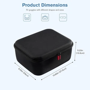 Large Hard Case for Multiple Ski Goggles Travel Carrying Snow Bag Cover With - Picture 1 of 7