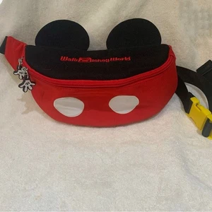 Walt Disney World Red and Black Waist Bag Fanny pack Mickey Mouse - Picture 1 of 6