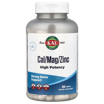 Cal/Mag/Zinc, High Potency, 250 Tablets - Image 1 of 2