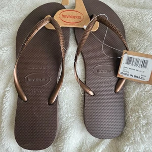 Havaianas Women's Flip Flops THONGS Sandal Metallic Drk Brown US 11/ EU 41 42 - Picture 1 of 1