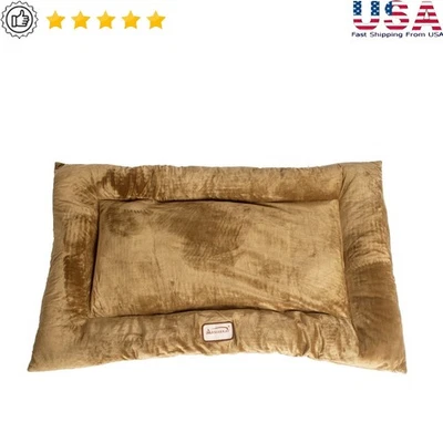 Cozy Soft Velvet Pet Bed Machine Washable Extra Thick Poly Fill Cats Dogs New - Image 1 of 4