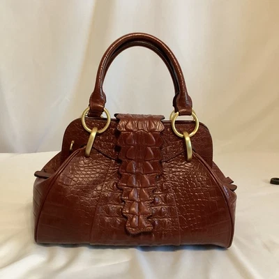 Isabella Adams Crocodile-Embossed Leather Handbag – Crafted to Command, Styled t - Image 1 of 4