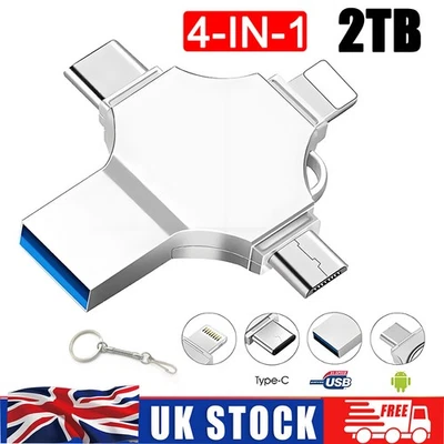 2TB 4in1 Flash Drive Photo Storage Stick OTG For iPhone Samsung Android PC New - Image 1 of 4