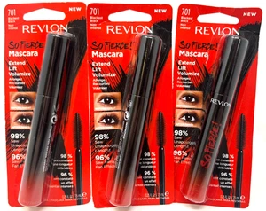 (3) Revlon So Fierce! Mascara Sealed 0.25 fl oz Each 701 - Blackest Black - Picture 1 of 3
