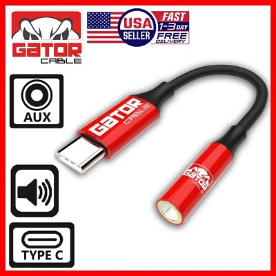 USB-C to AUX 3.5mm Audio Adapter Dongle For Earphones Headphones Mobile Phone - Image 1 of 4