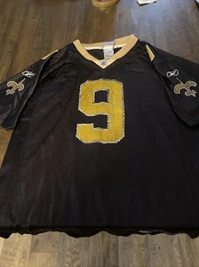 REEBOK New Orleans Saints Drew Brees #9 Jersey X-Large Kids Black & Gold - Picture 1 of 9