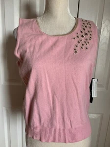 NEU JONES NEW YORK ärmellos Pullover Oberteil Weste rosa Gr. Large  - Bild 1 von 3