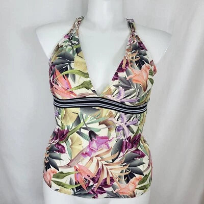Próximo TOP Floral TANKINI Mujer Talla 1X Acolchado Natación Tropical Flores Ginkgo Foto 1 de 4