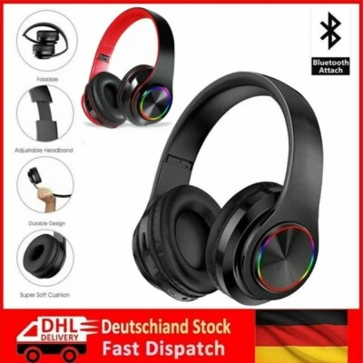 Funkkopfhörer Stereo On Ear Kabellos Kopfhörer Bluetooth 5.0 für TV PC Phone MP3 - Bild 1 von 4