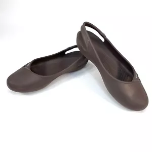 Crocs Olivia Jeweled Brown Sling Back Mary Jane Womens Size 10 - Picture 1 of 11