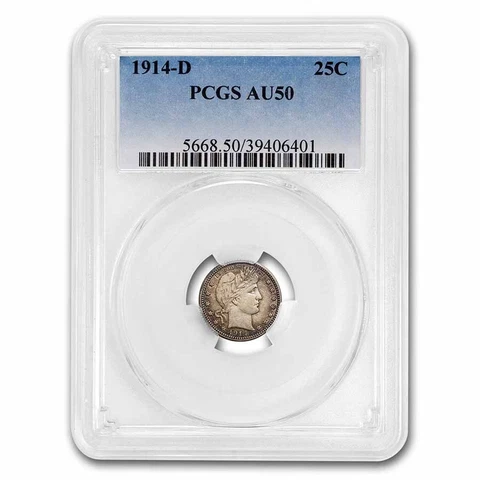1914-D Barber Quarter AU-50 PCGS - SKU#263910 Cover