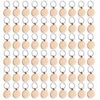 60Pcs Blank Round Wooden Key Chain Diy Wood Keychains Key Tags Can Engrave4559
