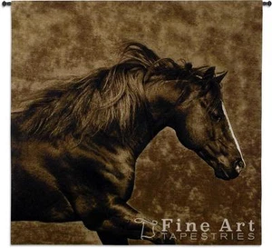 53x51 EASTWARD GALLOP HORSE Western Tapestry Wall Hanging - Picture 1 of 1