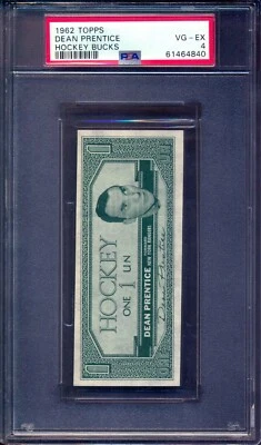 1962-63 TOPPS NHL HOCKEY BUCKS Dollar Dean Prentice PSA 4 VG-EX New York Rangers - Image 1 of 2