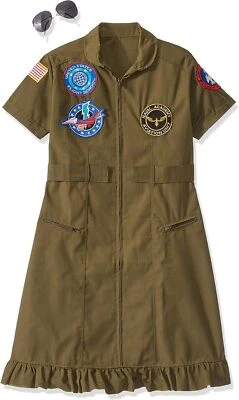 Escuela de Vuelo Piloto Militar Fuerza Aérea Niña Vestido Elegante Halloween Adulto Disfraz Foto 1 de 2