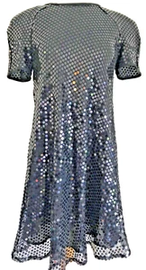 Abito piccolo nero con paillettes: Y2K vintage Liz Claiborne 4 party skater cocktail - Foto 1 di 3