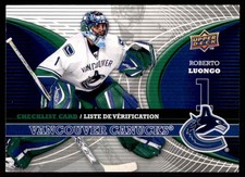 2008-09 McDonald's Upper Deck Goalie Checklist Roberto Luongo #CLVAN