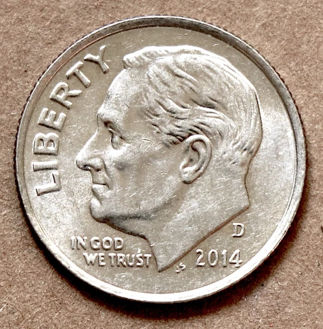 2014 D Roosevelt Dime BU Cover