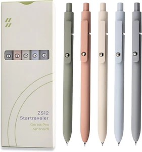Gel Pens, 5 Pcs 0.5Mm Black Ink Fine Point for Journaling & Note Taking - Picture 1 of 12